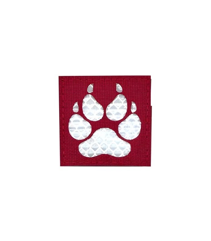 Parche Reflectante Hook and Loop Bear Paw Blanco y Rojo 5x5 -