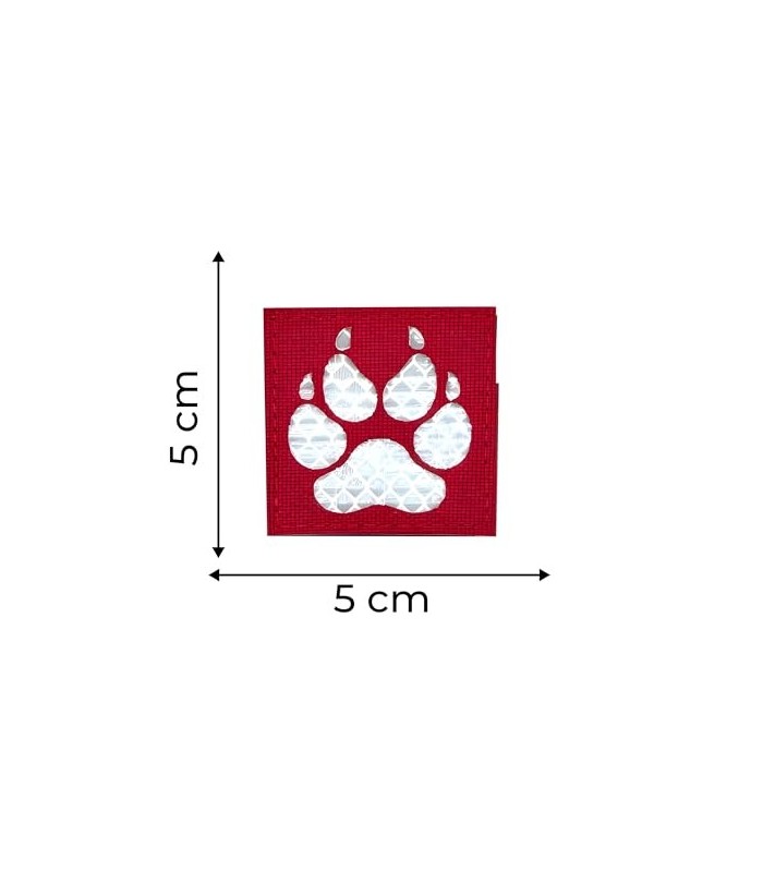 Parche Reflectante Hook and Loop Bear Paw Blanco y Rojo 5x5 -