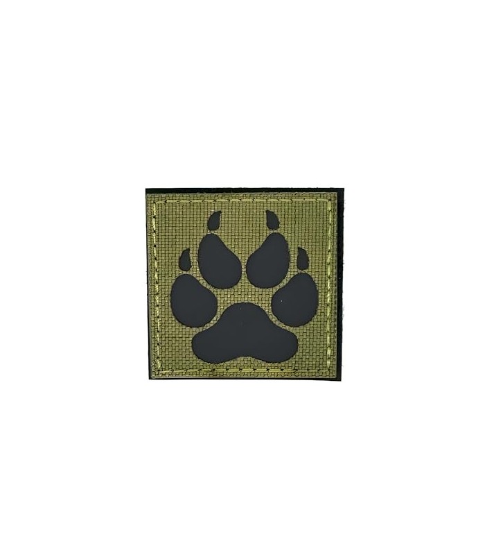 Parche Reflectante Hook and Loop Bear Paw Verde Militar y Negro 5x5cm