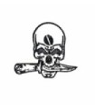 Parche Termoadhesivo Calavera con Cuchillo 7x6cm