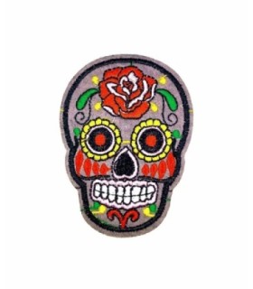 Parche Termoadhesivo Calavera Katrina brown small 7x5 cm