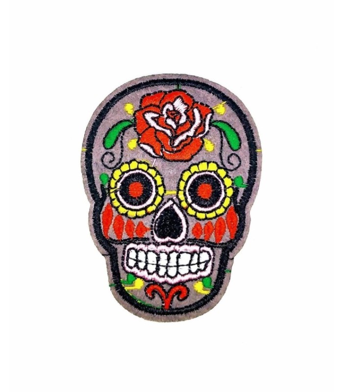 Parche Termoadhesivo Calavera Katrina brown small 7x5 cm
