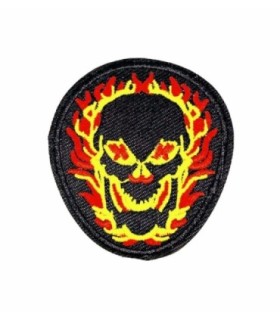Parche Termoadhesivo Calavera on fire 6 x 5,5 cm