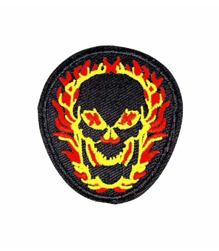 Parche Termoadhesivo Calavera on fire 6 x 5,5 cm