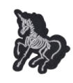 Parche Termoadhesivo Esqueleto Unicornio 7x6,5 cm