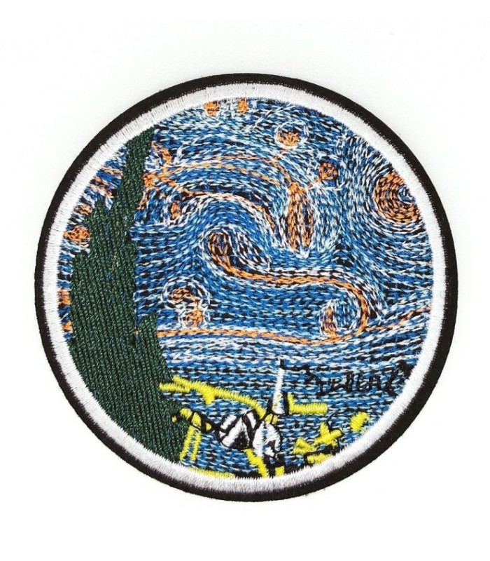 Parche Termoadhesivo La Noche Estrellada Van Gogh Versión 2 8cm