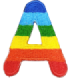 Parche Termoadhesivo Letra Letter A Arco iris 4 cm