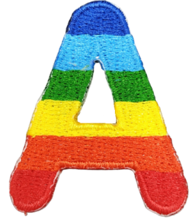 Parche Termoadhesivo Letra Letter A Arco iris 4 cm