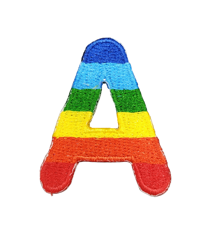 Parche Termoadhesivo Letra Letter A Arco iris 4 cm