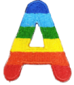 Parche Termoadhesivo Letra Letter A Arco iris 4 cm
