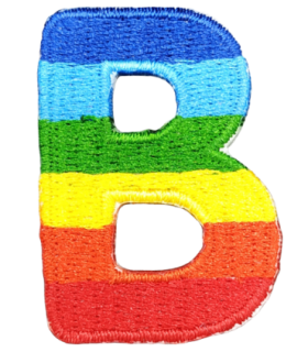 Parche Termoadhesivo Letra Letter B Arco iris 4 cm