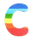 Parche Termoadhesivo Letra Letter C Arco iris 4 cm
