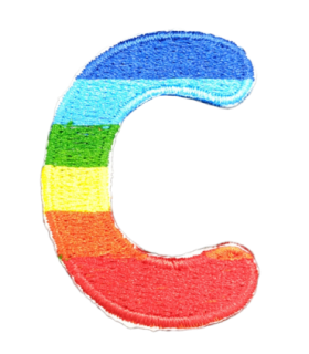Parche Termoadhesivo Letra Letter C Arco iris 4 cm