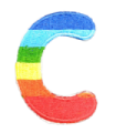 Parche Termoadhesivo Letra Letter C Arco iris 4 cm