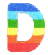 Parche Termoadhesivo Letra Letter D Arco iris 4 cm