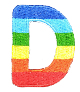 Parche Termoadhesivo Letra Letter D Arco iris 4 cm