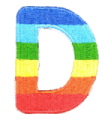 Parche Termoadhesivo Letra Letter D Arco iris 4 cm