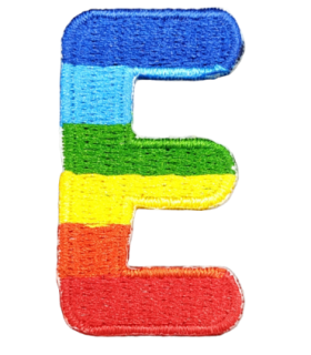 Parche Termoadhesivo Letra Letter E Arco iris 4 cm