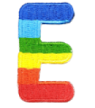 Parche Termoadhesivo Letra Letter E Arco iris 4 cm