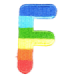 Parche Termoadhesivo Letra Letter F Arco iris 4 cm