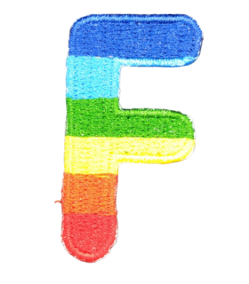 Parche Termoadhesivo Letra Letter F Arco iris 4 cm