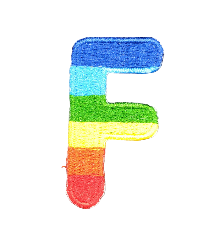 Parche Termoadhesivo Letra Letter F Arco iris 4 cm