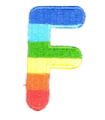 Parche Termoadhesivo Letra Letter F Arco iris 4 cm
