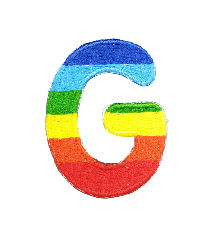 Parche Termoadhesivo Letra Letter G Arco iris 4 cm