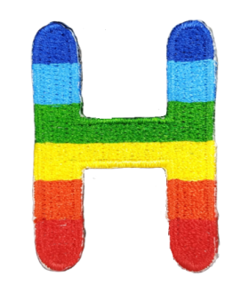 Parche Termoadhesivo Letra Letter H Arco iris 4 cm