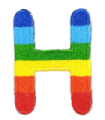 Parche Termoadhesivo Letra Letter H Arco iris 4 cm