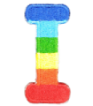 Parche Termoadhesivo Letra Letter I Arco iris 4 cm