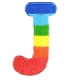 Parche Termoadhesivo Letra Letter J Arco iris 4 cm