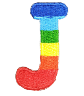 Parche Termoadhesivo Letra Letter J Arco iris 4 cm