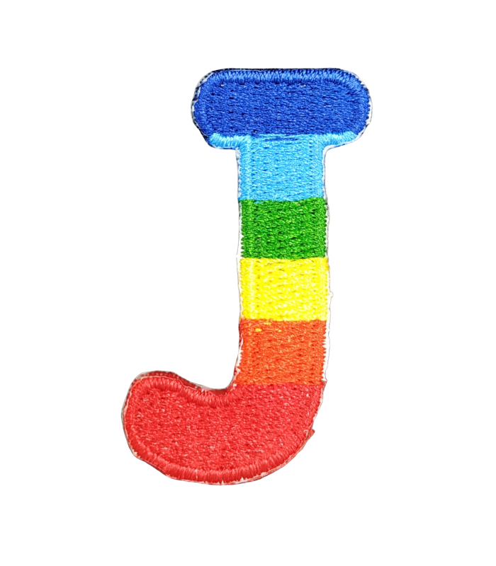 Parche Termoadhesivo Letra Letter J Arco iris 4 cm
