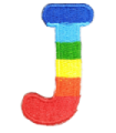 Parche Termoadhesivo Letra Letter J Arco iris 4 cm