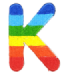 Parche Termoadhesivo Letra Letter K Arco iris 4 cm