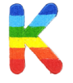 Parche Termoadhesivo Letra Letter K Arco iris 4 cm