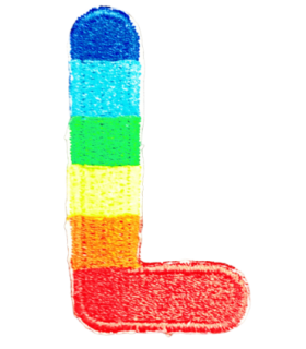 Parche Termoadhesivo Letra Letter L Arco iris 4 cm