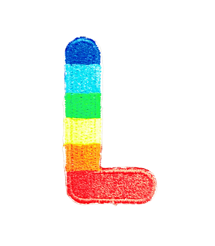 Parche Termoadhesivo Letra Letter L Arco iris 4 cm