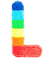 Parche Termoadhesivo Letra Letter L Arco iris 4 cm