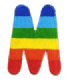 Parche Termoadhesivo Letra Letter M Arco iris 4 cm