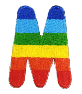Parche Termoadhesivo Letra Letter M Arco iris 4 cm