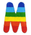 Parche Termoadhesivo Letra Letter M Arco iris 4 cm