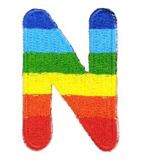 Parche Termoadhesivo Letra Letter N Arco iris 4 cm