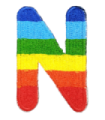 Parche Termoadhesivo Letra Letter N Arco iris 4 cm
