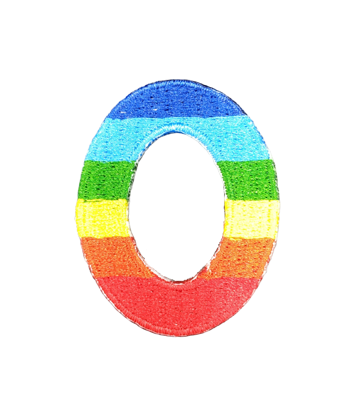 Parche Termoadhesivo Letra Letter O Arco iris 4 cm