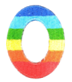 Parche Termoadhesivo Letra Letter O Arco iris 4 cm