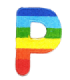 Parche Termoadhesivo Letra Letter P Arco iris 4 cm