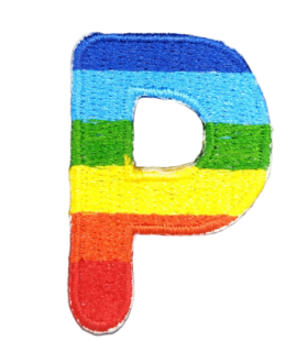 Parche Termoadhesivo Letra Letter P Arco iris 4 cm