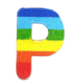Parche Termoadhesivo Letra Letter P Arco iris 4 cm